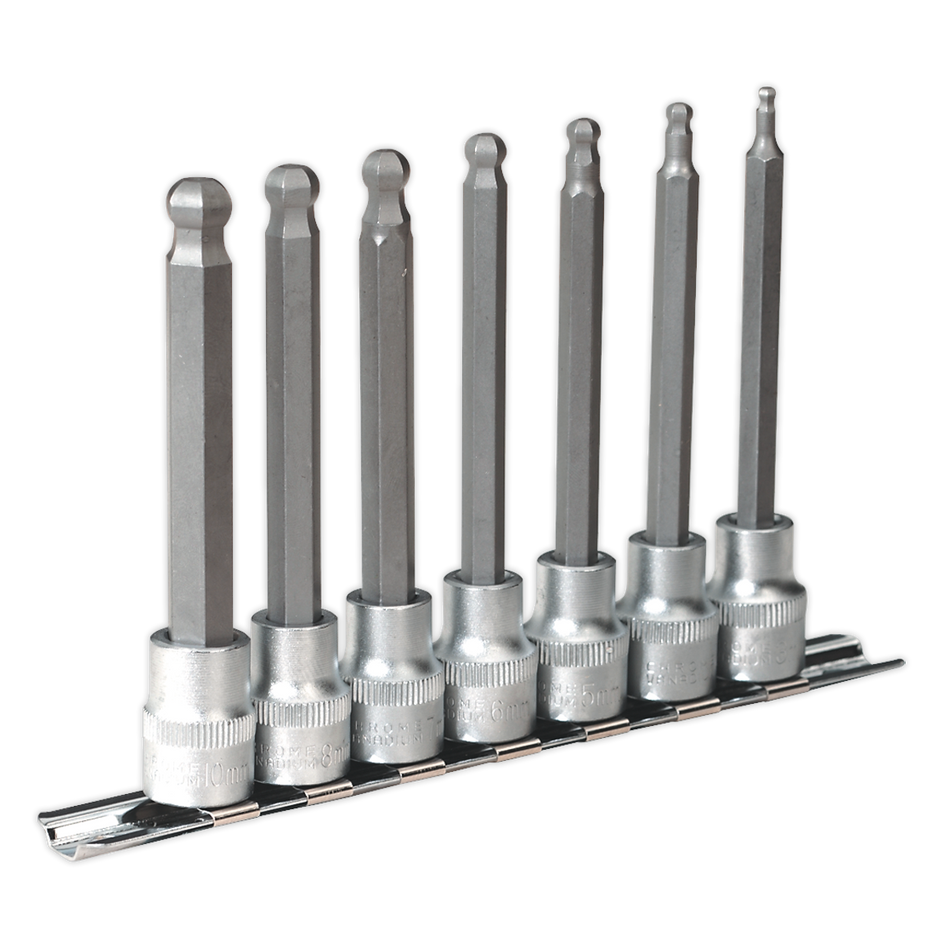 AK6212 Premier Ball-End Hex Socket Bit Set 3/8"Sq Drive 7pc