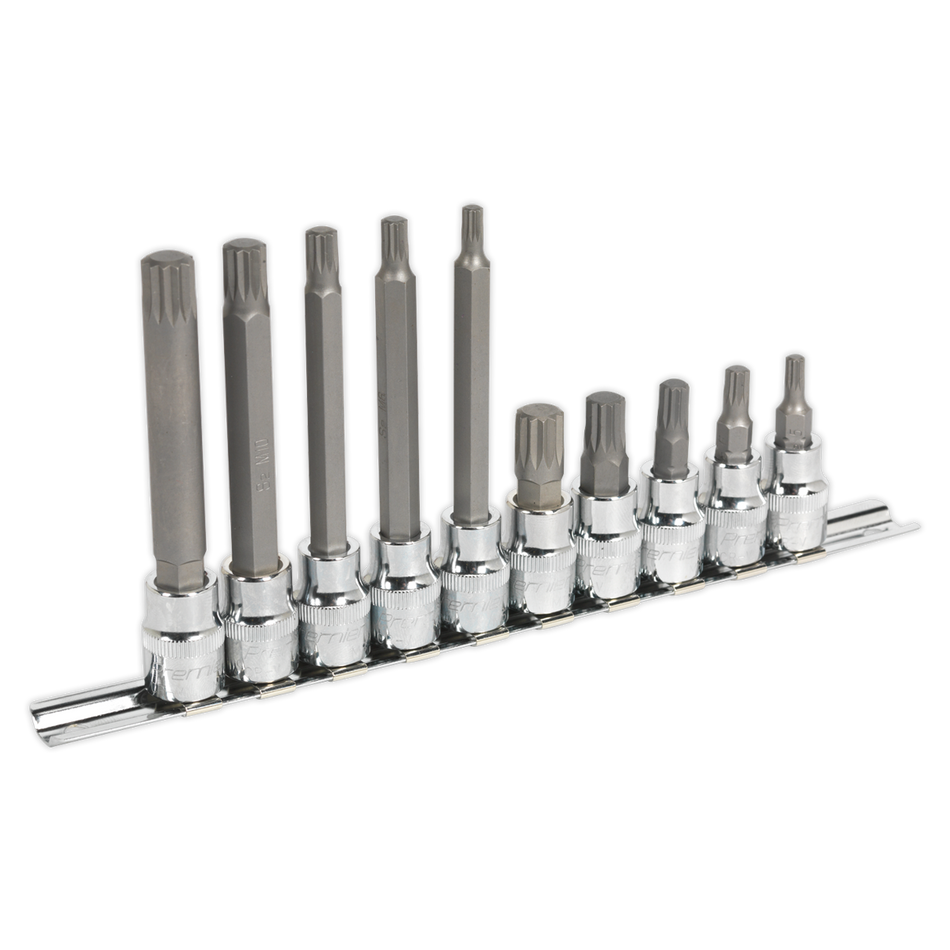 AK6216 Premier Spline Socket Bit Set 3/8"Sq Drive 10pc
