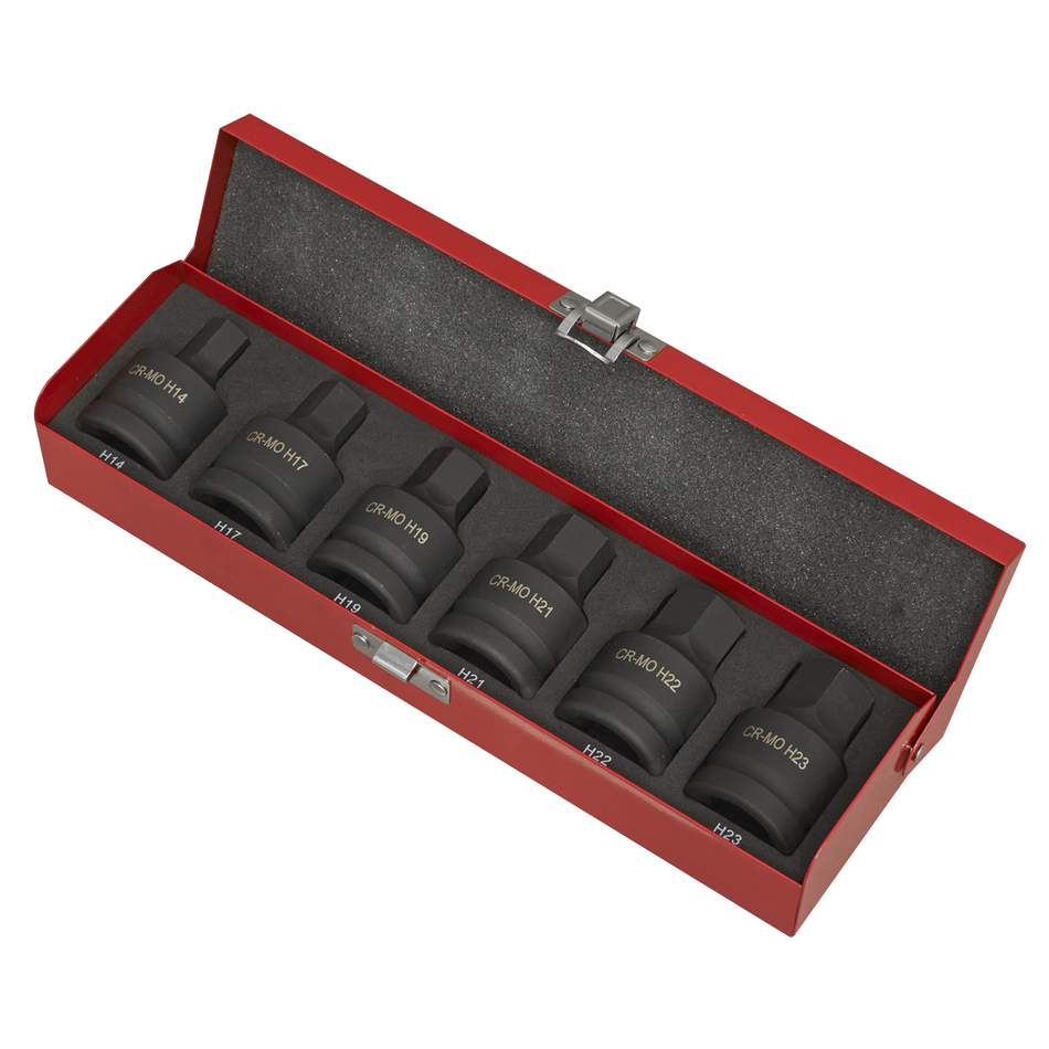 AK6217 Premier Hex Impact Socket Bit Set 3/4"Sq Drive 6pc