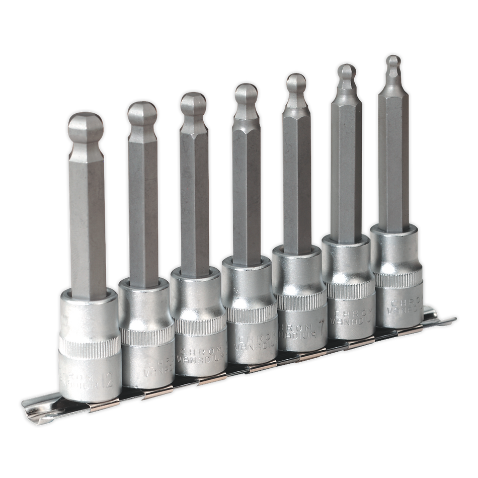 AK622 Premier Ball-End Hex Socket Bit Set 1/2"Sq Drive 7pc