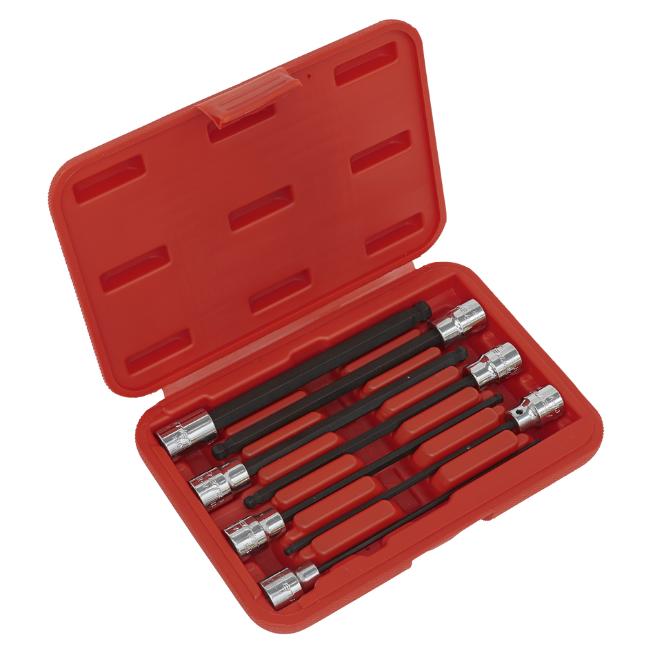 AK62257 Premier Ball-End Hex Socket Bit Set 3/8"Sq Drive 7pc