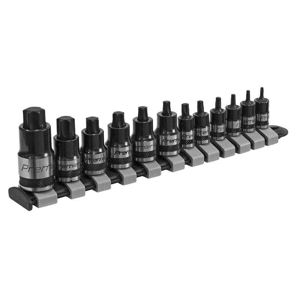 AK6228B Premier Black Stubby TRX-Star* Socket Bit Set 1/4" 3/8" & 1/2"Sq Drive 12pc