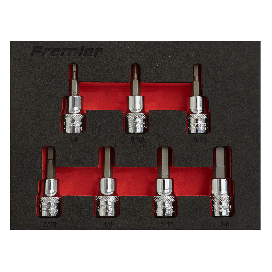 AK6246 Premier Imperial Hex Socket Bit Set 3/8"Sq Drive 7pc