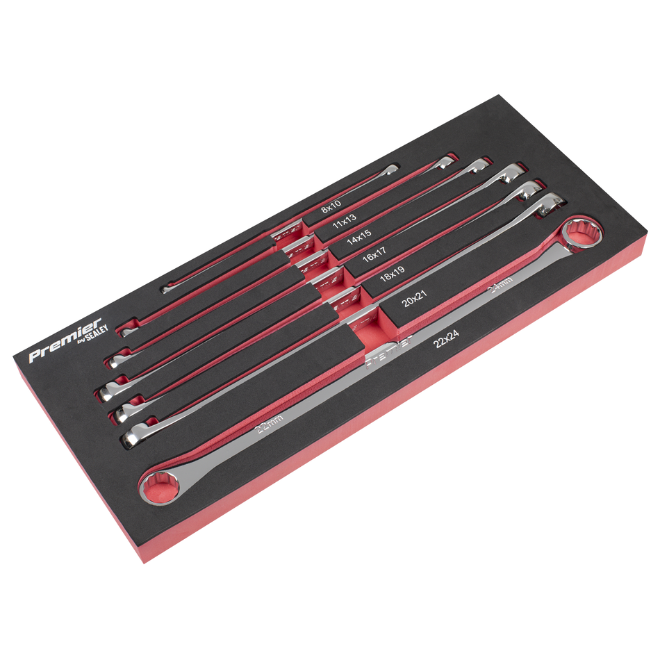 AK6311 Extra-Long Double End Ring Spanner Set in EVA Foam Tray 7pc