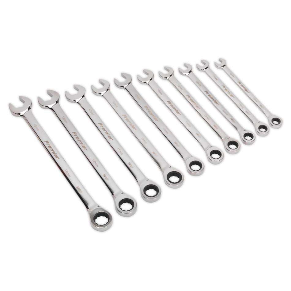 AK63914 Premier Extra-Long Combination Ratchet Spanner Set 10pc