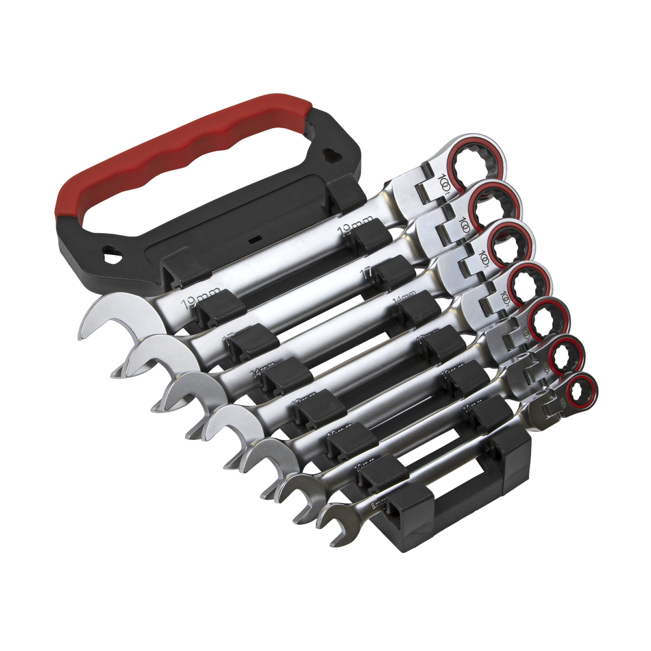 AK63943 Premier Platinum Flexi-Head Ratchet Combination Spanner Set 7pc