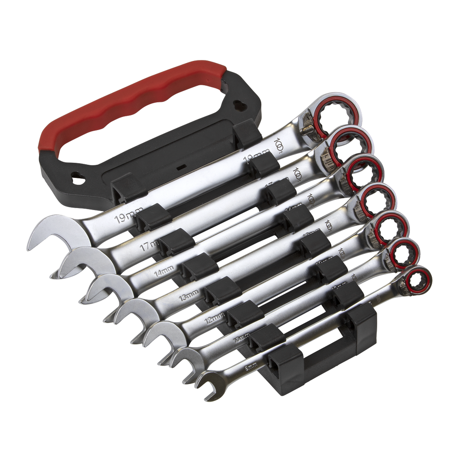 AK63945 Premier Platinum Reversible Ratchet Combination Spanner Set 7pc