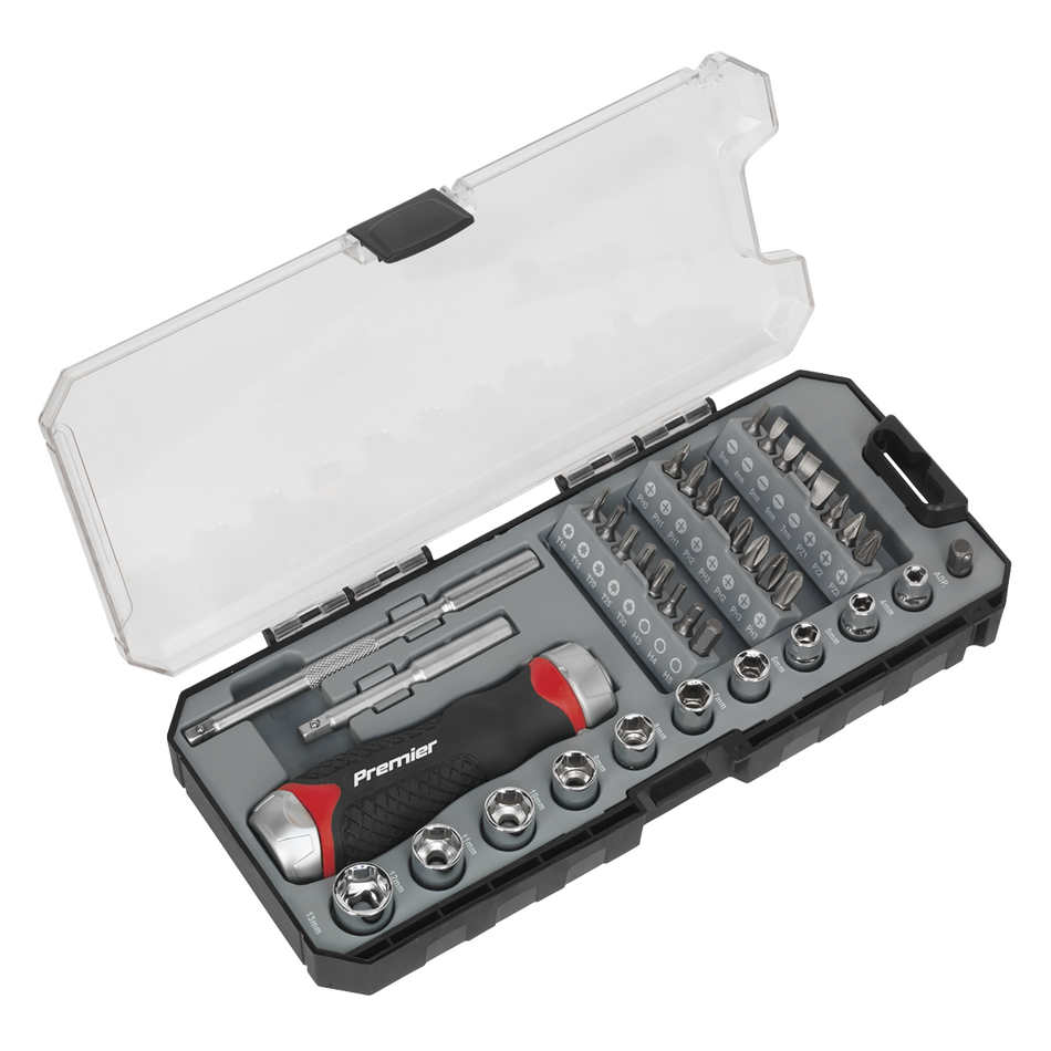 AK64905 Premier Fine Tooth Ratchet Screwdriver Socket & Bit Set 38pc