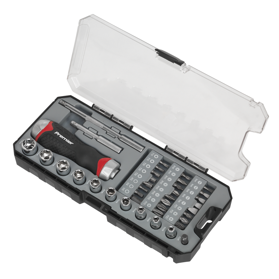AK64905 Premier Fine Tooth Ratchet Screwdriver Socket & Bit Set 38pc