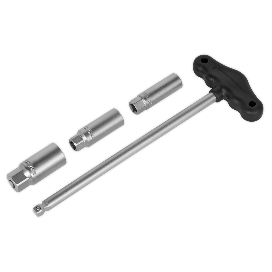 AK6550 T-Bar & Rubber Insert Spark Plug Socket Set 3/8"Sq Drive 4pc