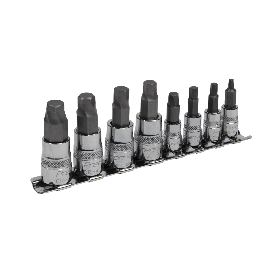 AK65600 Premier Lock-On Hex Socket Bit Set 1/4" & 3/8"Sq Drive 8pc