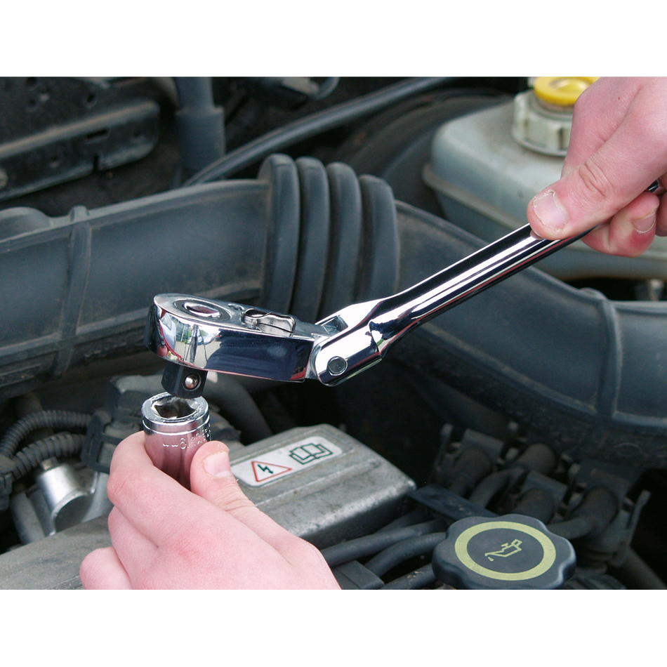 AK661F Premier Pear-Head Ratchet Wrench with Flexi-Head & Flip Reverse 3/8"Sq Drive 300mm