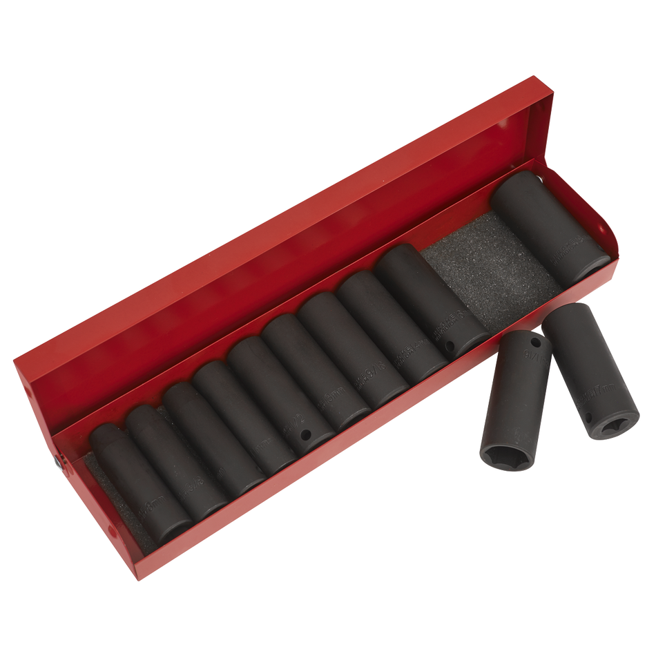 AK683 Premier Metric/Imperial Deep Impact Socket Set 3/8"Sq Drive 12pc
