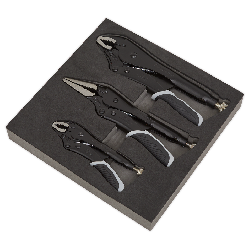AK6863B Premier Black Quick Release Locking Pliers Set 3pc