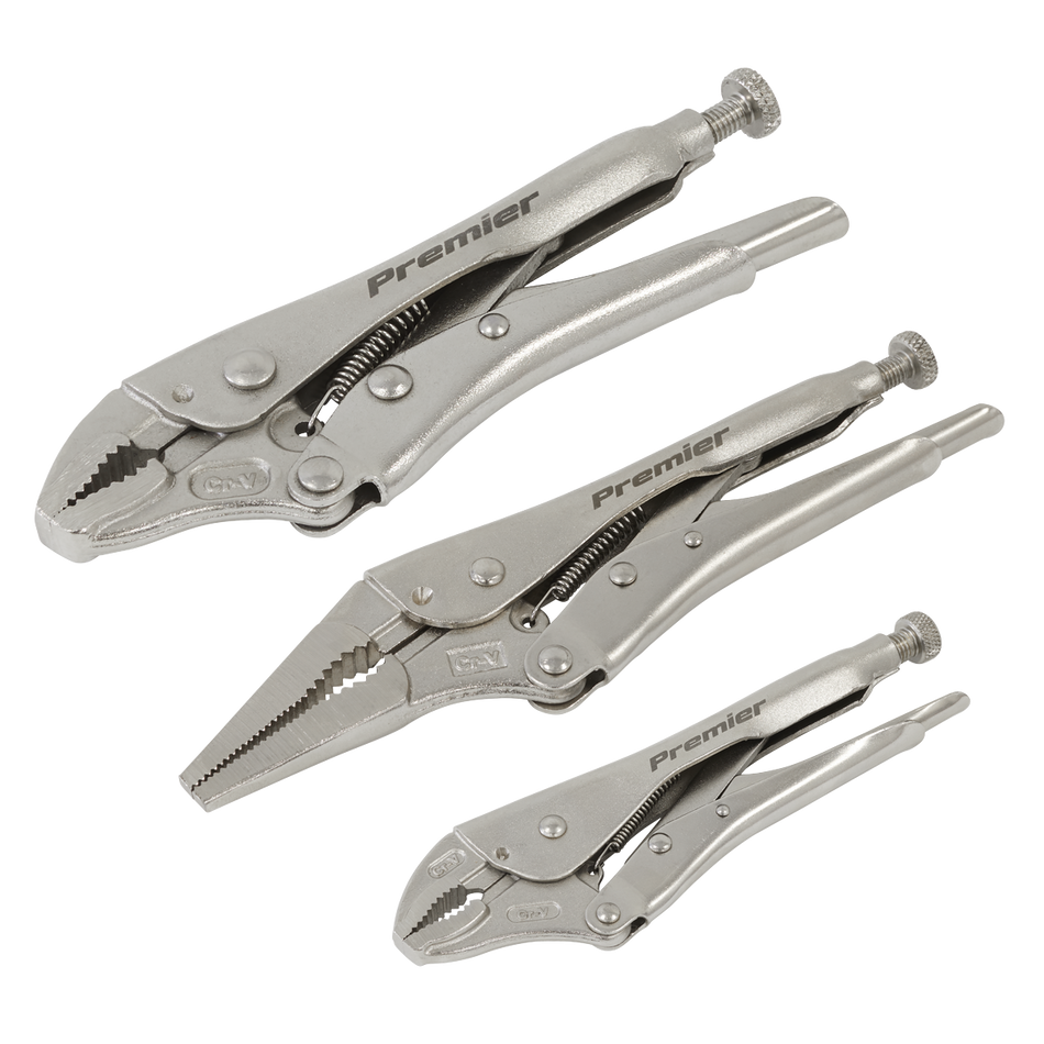 AK6876 Premier Locking Pliers Set 3pc