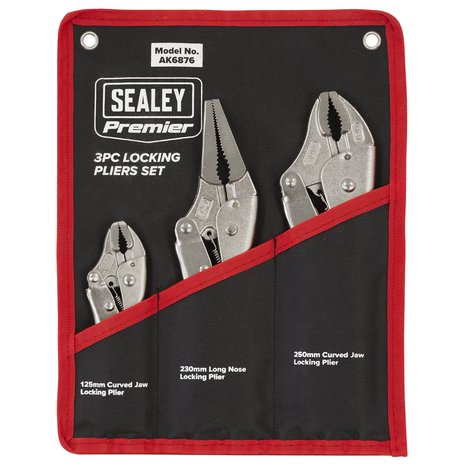 AK6876 Premier Locking Pliers Set 3pc
