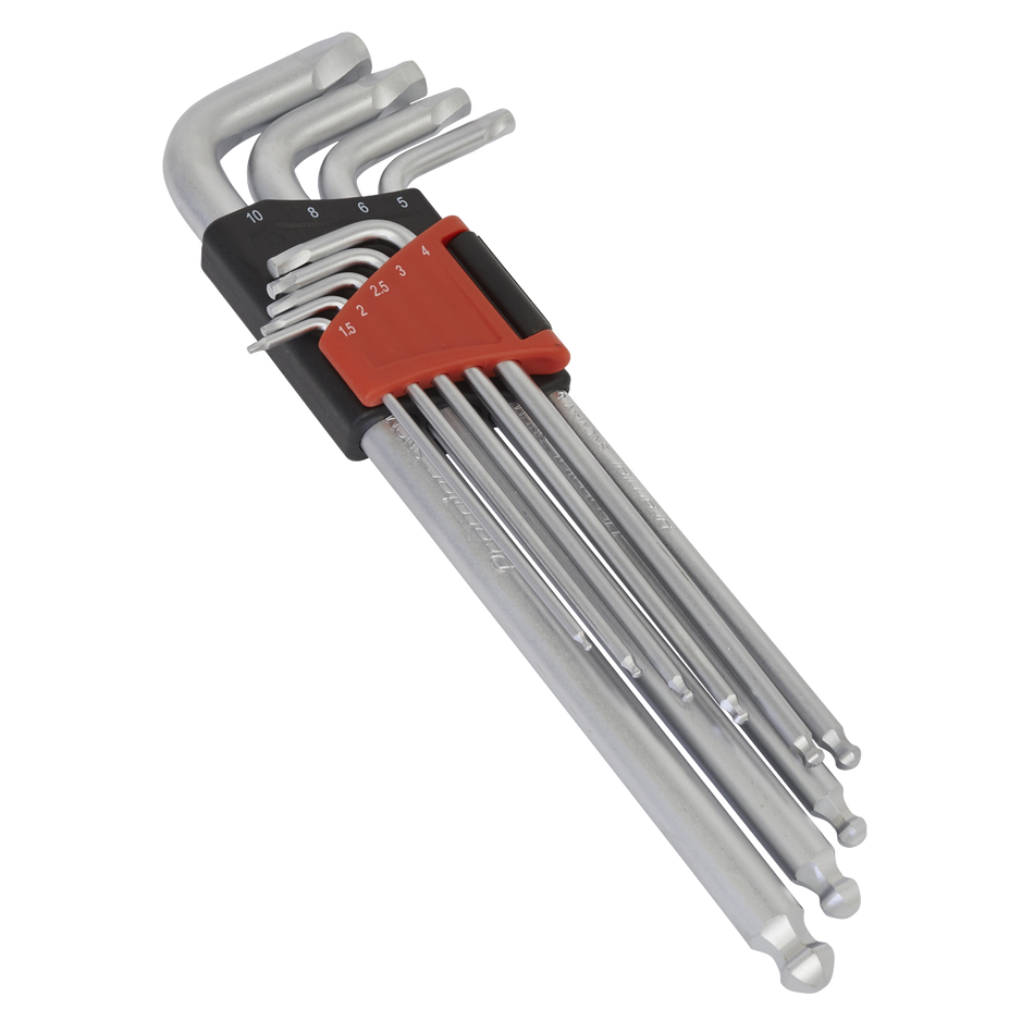 AK7180 Premier Lock-On Extra-Long Ball-End Hex Key Set 9pc