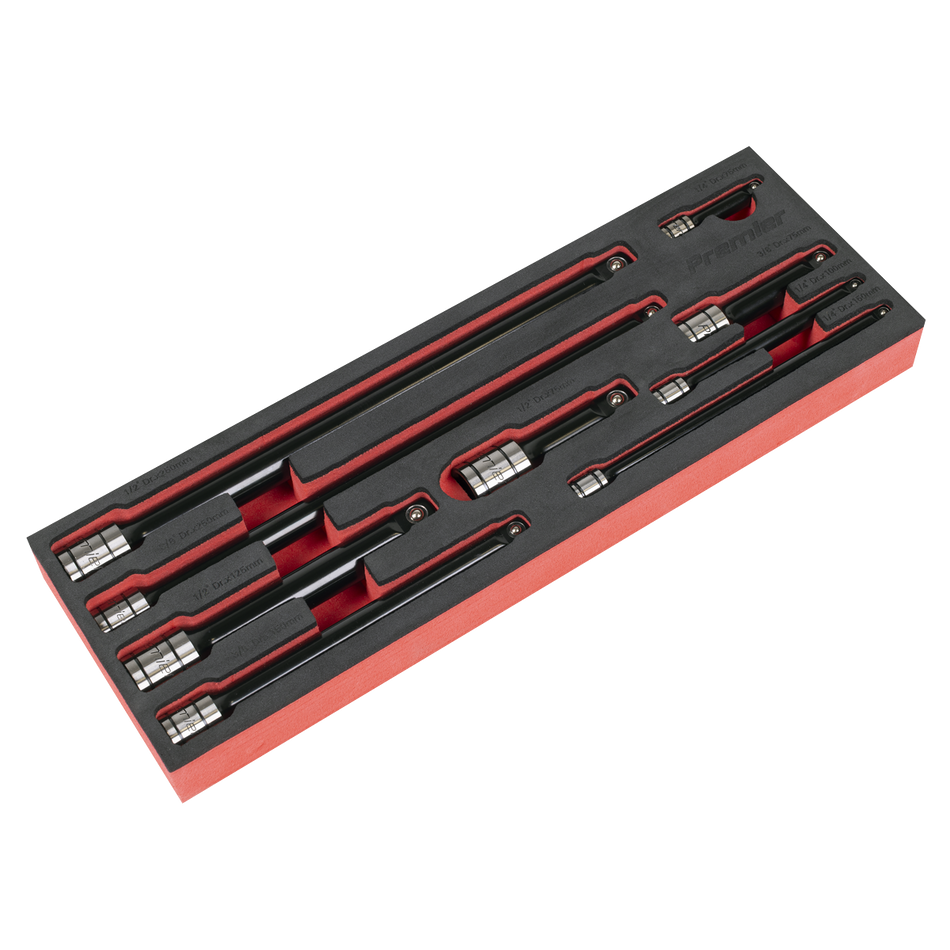 AK7693 Premier Black Wobble/Rigid Extension Bar Set 1/4" 3/8" & 1/2"Sq Drive 9pc - Premier Black
