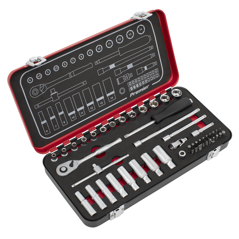 AK7920 Premier Platinum Socket Set 1/4"Sq Drive 49pc