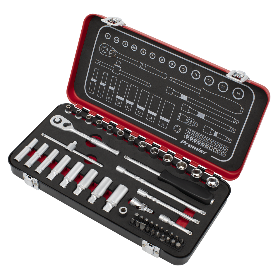 AK7920 Premier Platinum Socket Set 1/4"Sq Drive 49pc