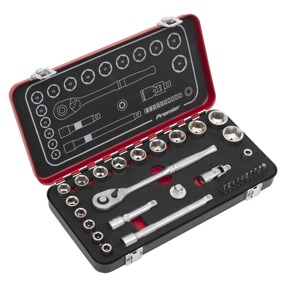 AK7921 Premier Platinum Socket Set 3/8"Sq Drive 31pc