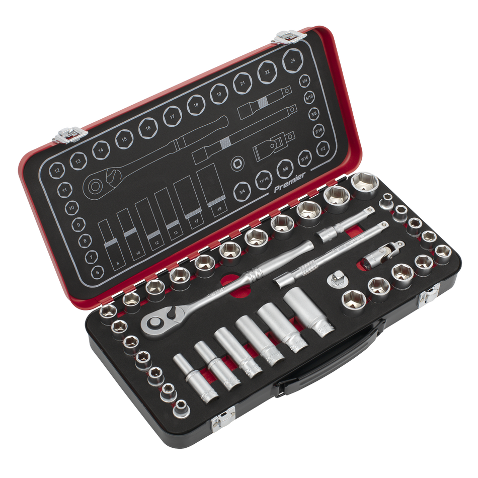 AK7923 Premier Platinum Metric/Imperial Socket Set 3/8"Sq Drive 37pc