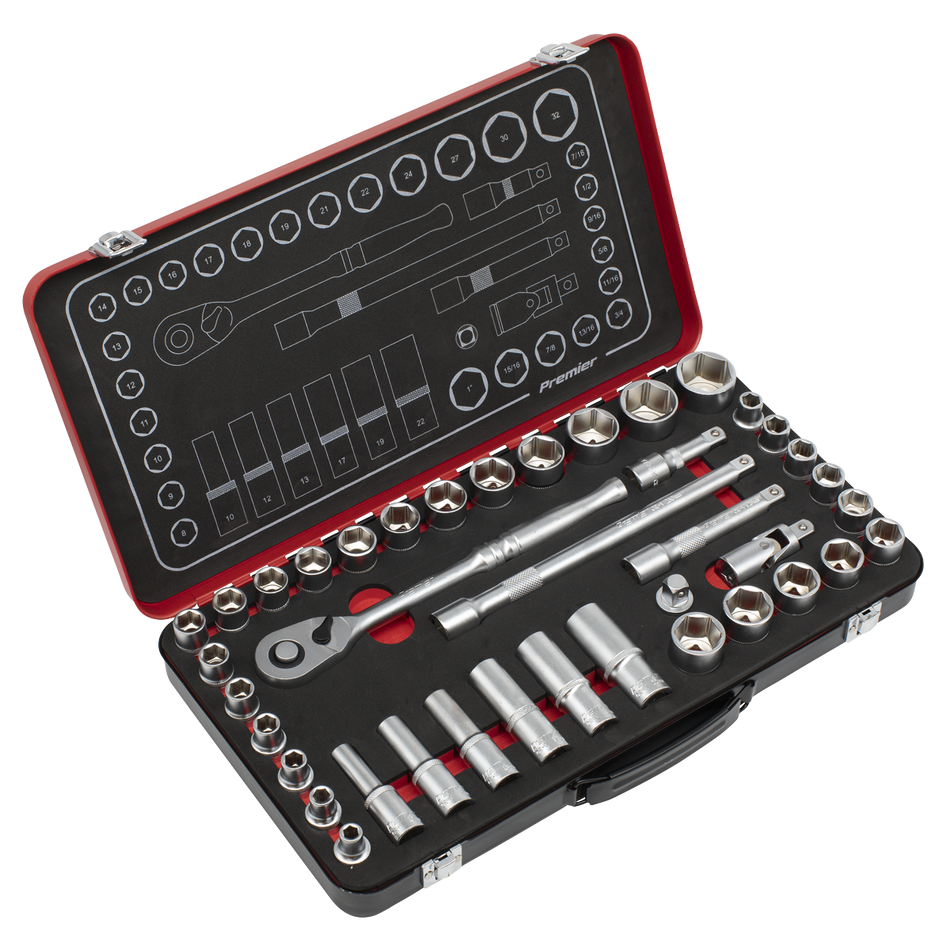 AK7925 Premier Platinum Metric/Imperial Socket Set 1/2"Sq Drive 40pc