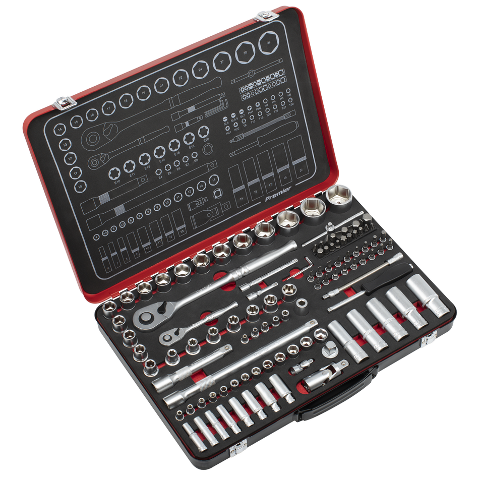 AK7926 Premier Platinum Socket Set 1/4" & 1/2"Sq Drive 108pc