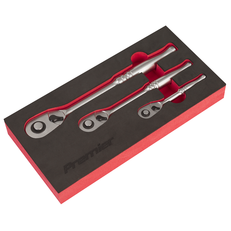 AK7933 Premier Platinum Pear-Head Ratchet Wrench Set with Flip Reverse 3pc