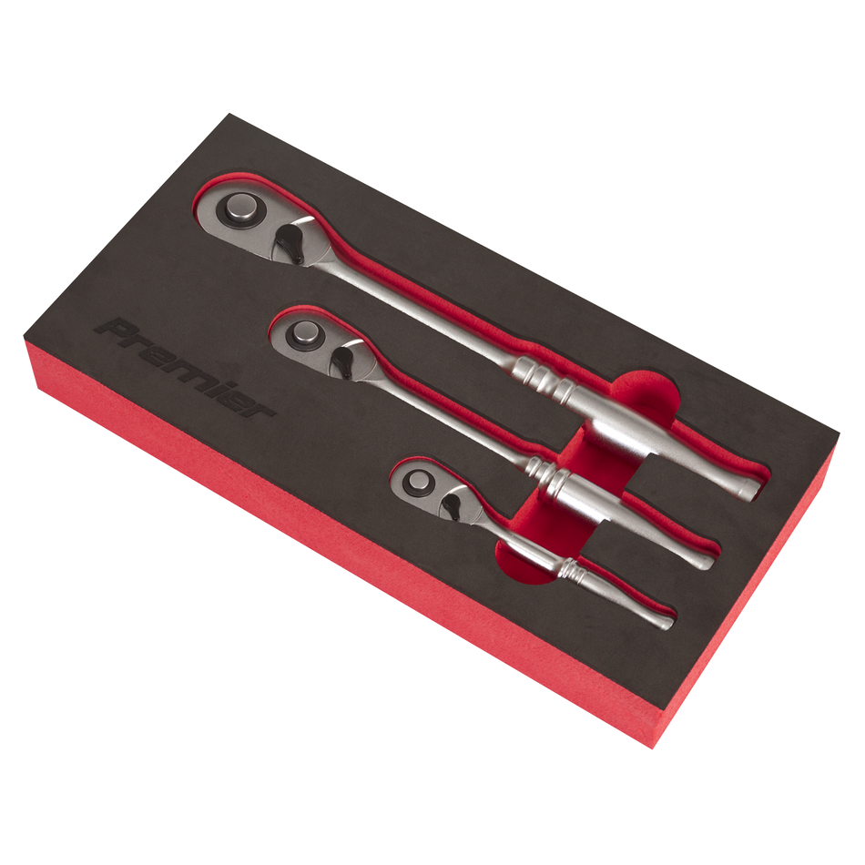 AK7933 Premier Platinum Pear-Head Ratchet Wrench Set with Flip Reverse 3pc