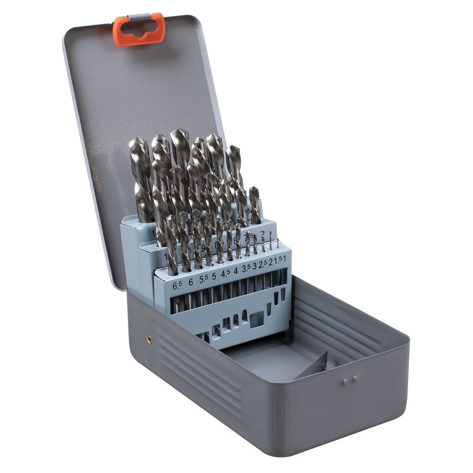 AK8191 Left-Hand Spiral Drill Bit Set 25pc