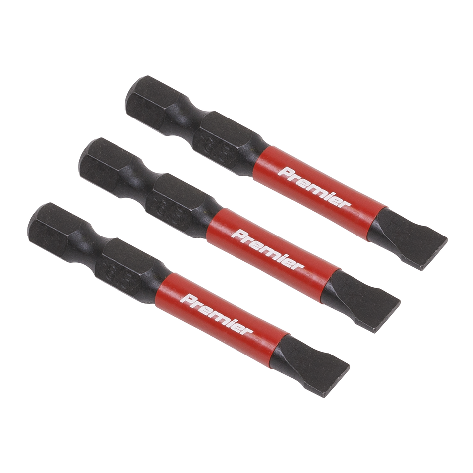 AK8228 Premier Slotted Impact Power Tool Bits 6.5 x 50mm 3pc