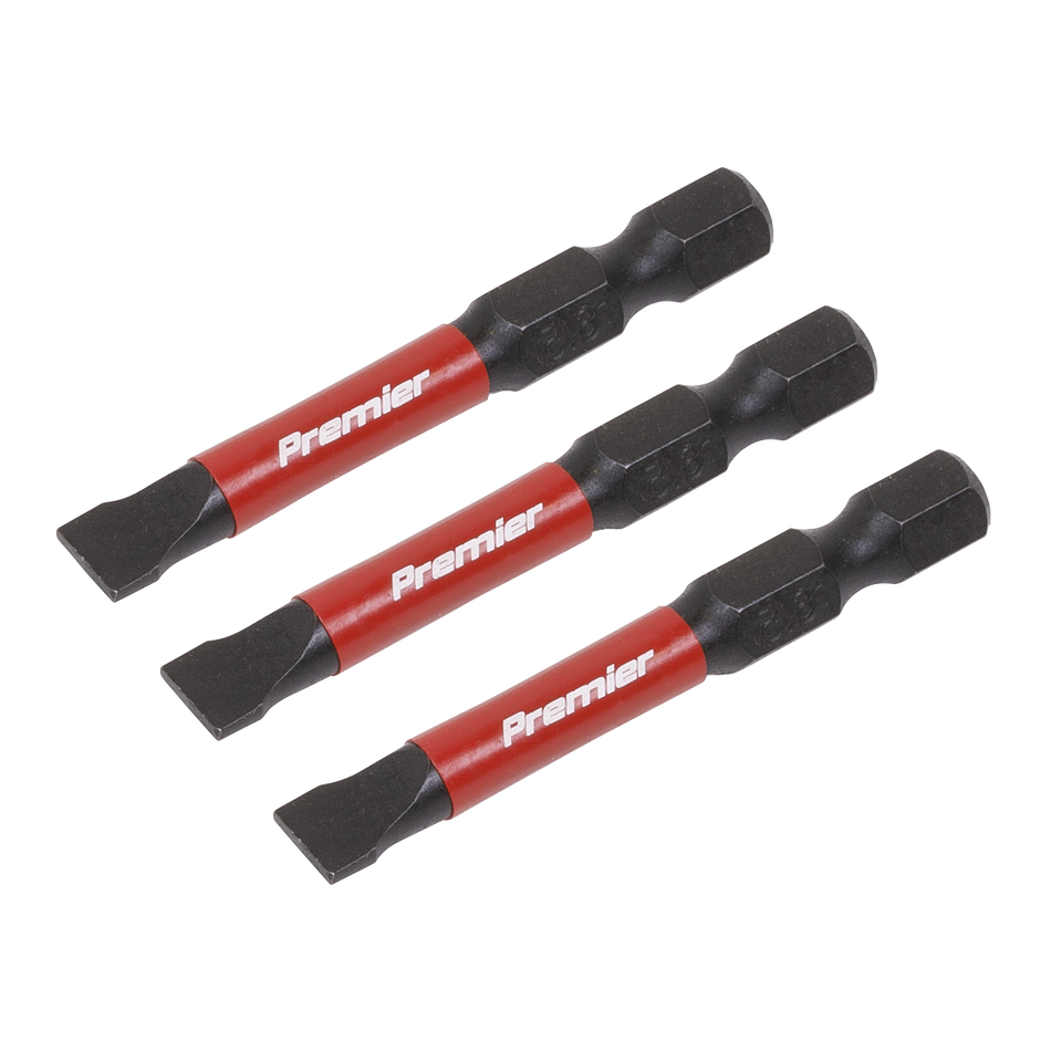 AK8228 Premier Slotted Impact Power Tool Bits 6.5 x 50mm 3pc