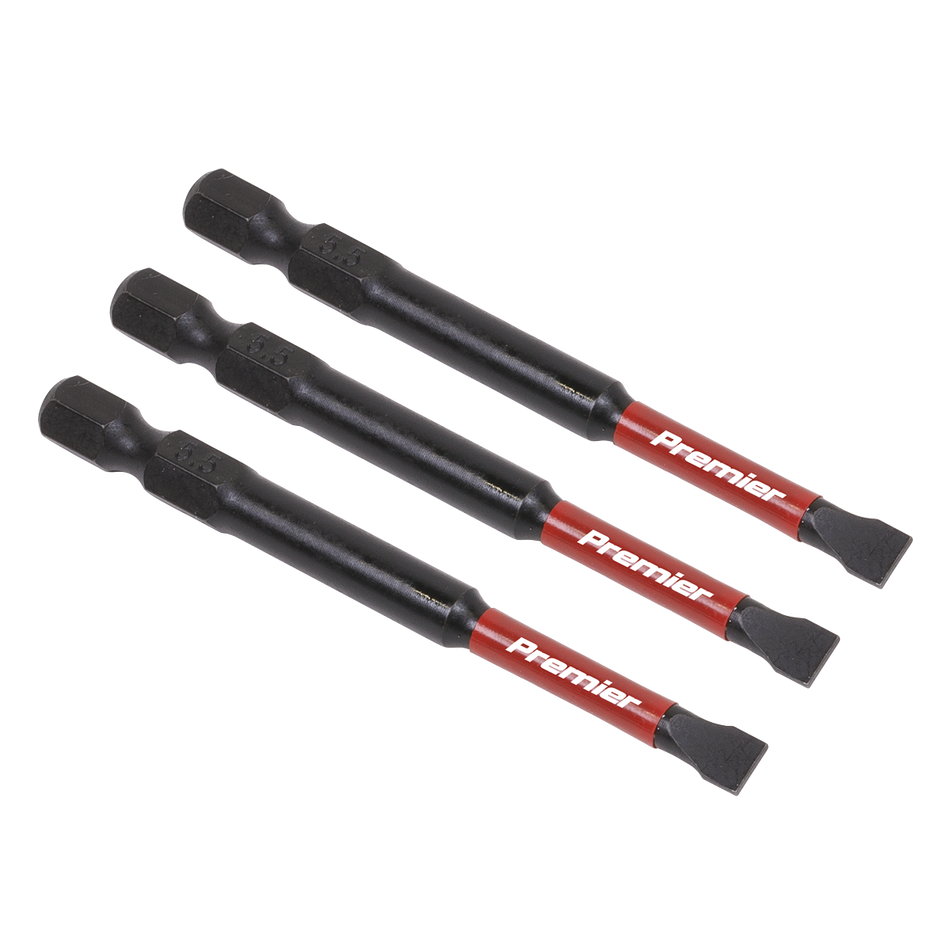 AK8252 Premier Slotted Impact Power Tool Bits 5.5 x 75mm 3pc