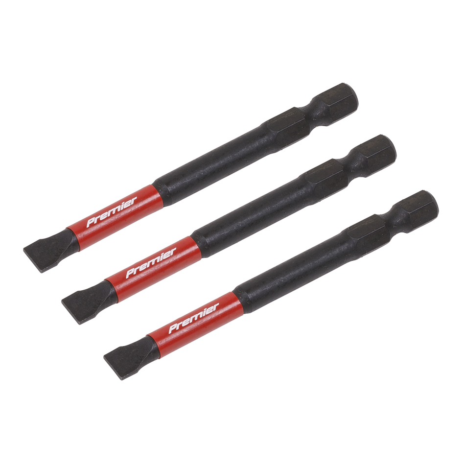 AK8253 Premier Slotted Impact Power Tool Bits 6.5 x 75mm 3pc