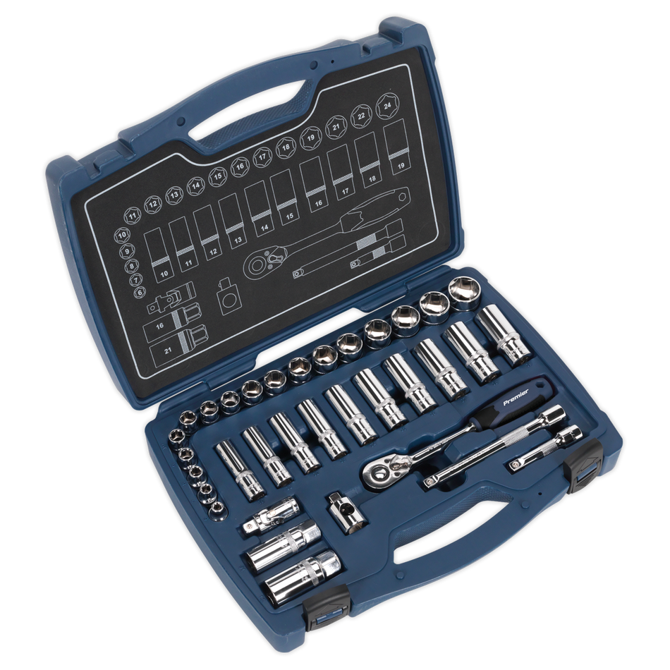 AK8991 Premier Socket Set 3/8"Sq Drive 34pc
