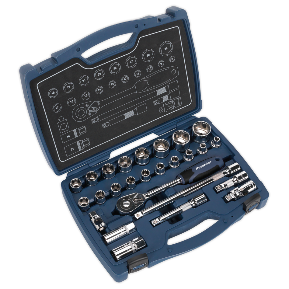 AK8992 Premier Socket Set 1/2"Sq Drive 26pc