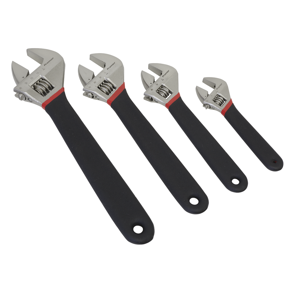 AK9935 Premier Adjustable Wrench Set Ni-Fe Finish 4pc