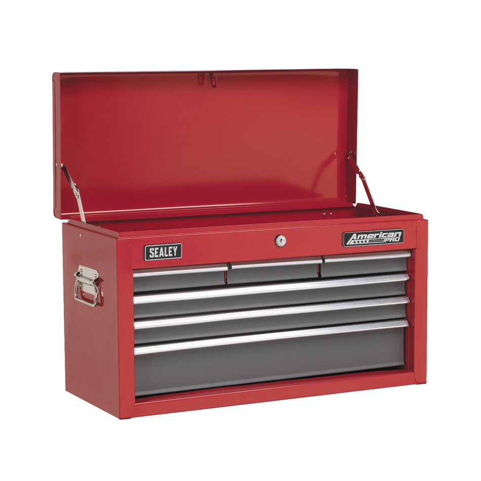 AP2201BB American PRO Topchest 6 Drawer - Red/Grey
