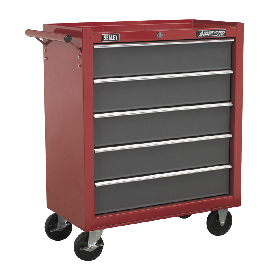 AP22505BB American PRO Rollcab 5 Drawer - Red/Grey