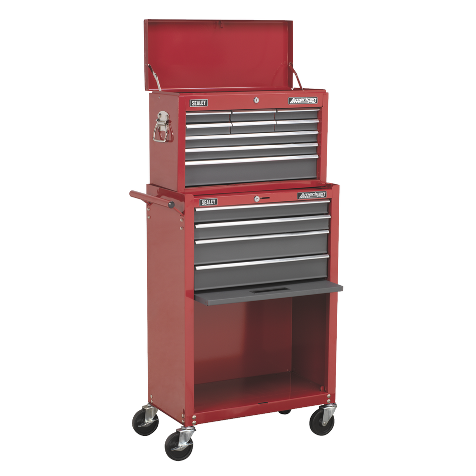 AP22513BB American PRO Topchest & Rollcab Combination 13 Drawer - Red/Grey