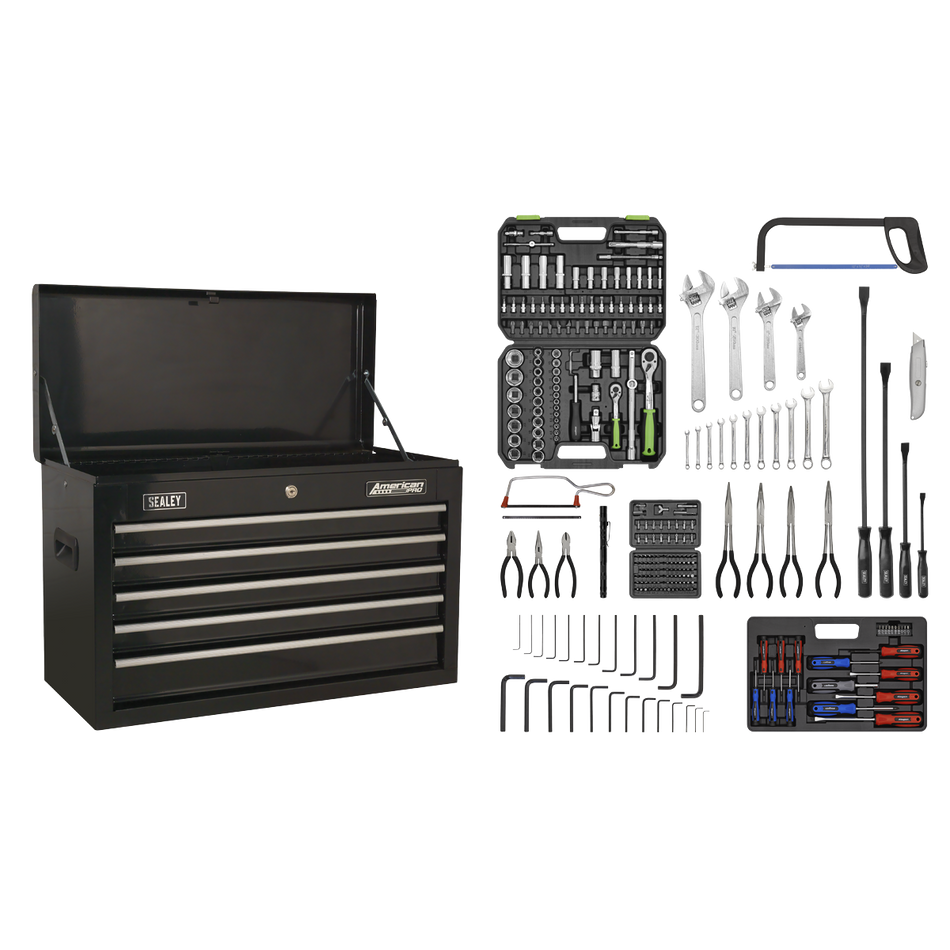 AP225BCOMBO Topchest 5 Drawer with 272pc Tool Kit - Black