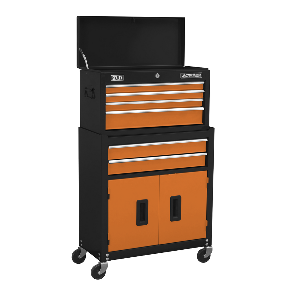 AP22O Topchest & Rollcab Combination 6 Drawer - Orange
