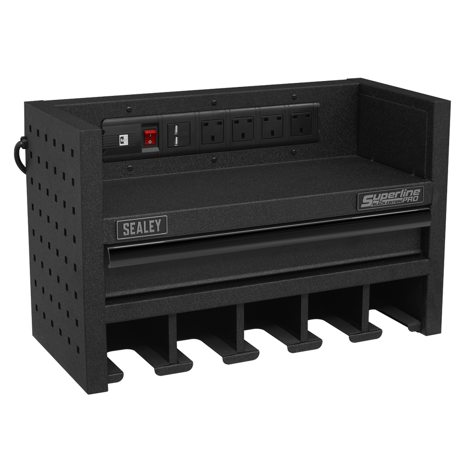 AP22SRBE Superline PRO Power Tool Storage Rack with Drawer & Power Bar