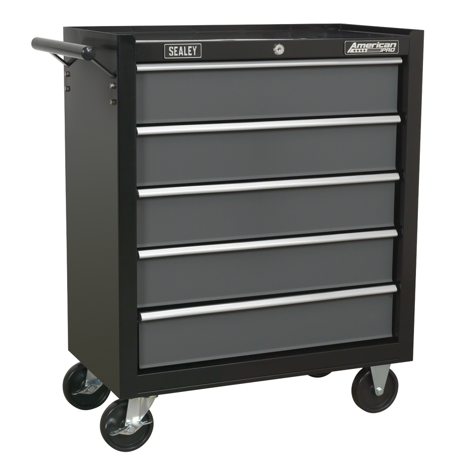 AP2505B American PRO Rollcab 5 Drawer - Black/Grey