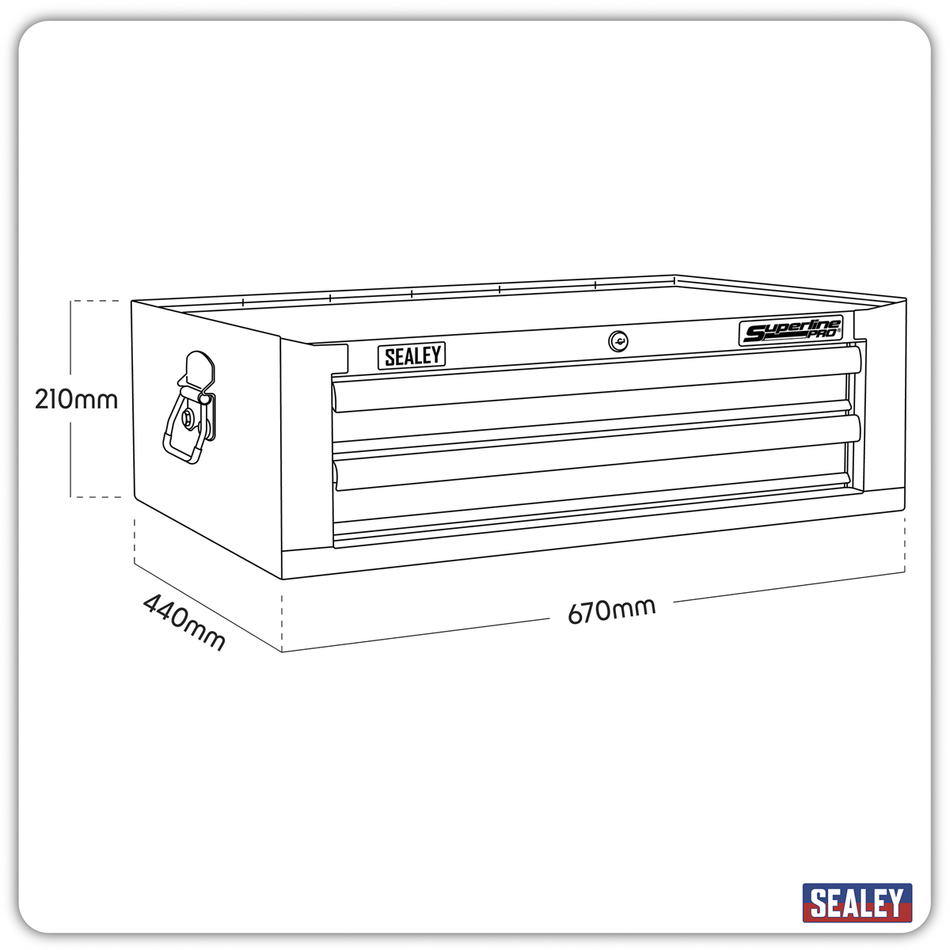 AP26029TO Superline PRO Mid-Box Tool Chest 2 Drawer - Orange