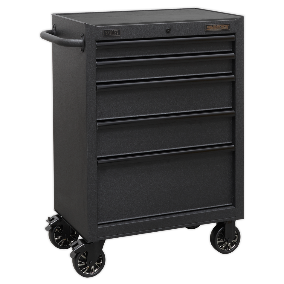 AP2705BE Superline PRO Black Edition Rollcab with 5 Soft Close Drawers 680mm