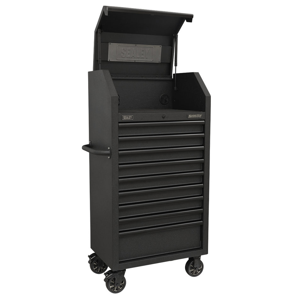 AP2709BE Superline PRO Black Edition Tower Cabinet with 9 Soft Close Drawers & Power Strip 690mm