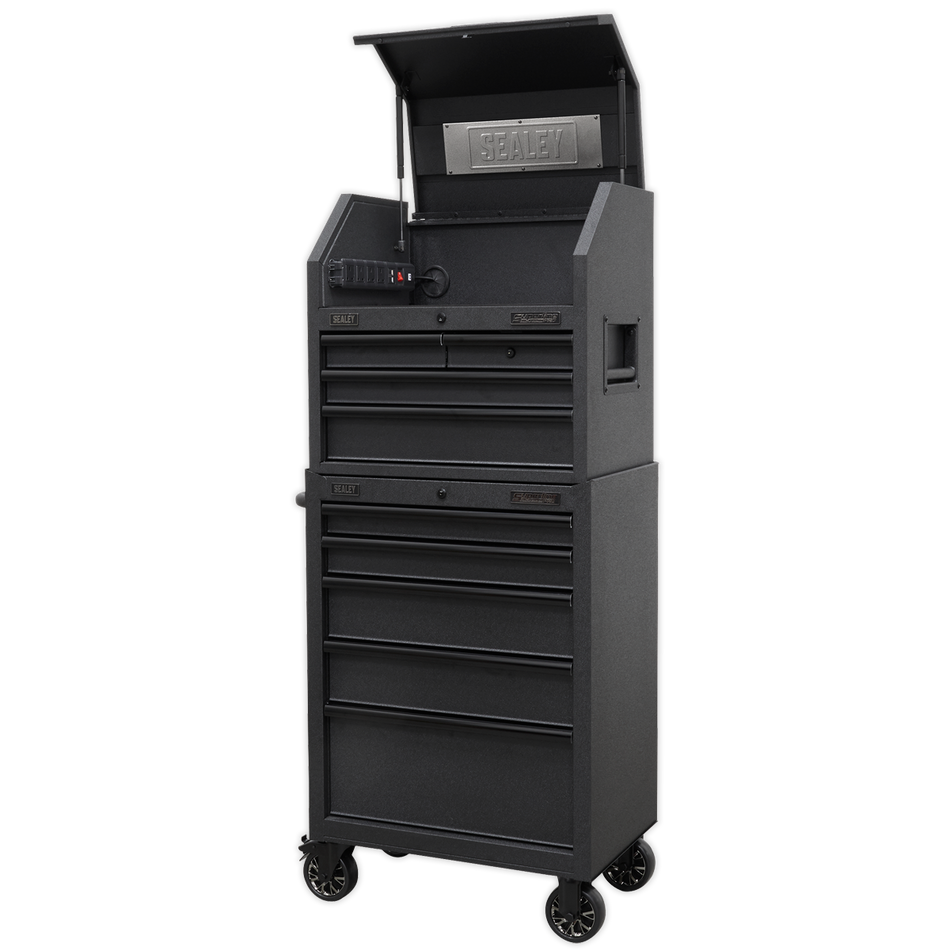 AP27BESTACK Superline PRO Black Edition Tool Chest Combination with 9 Soft Close Drawers & Power Bar