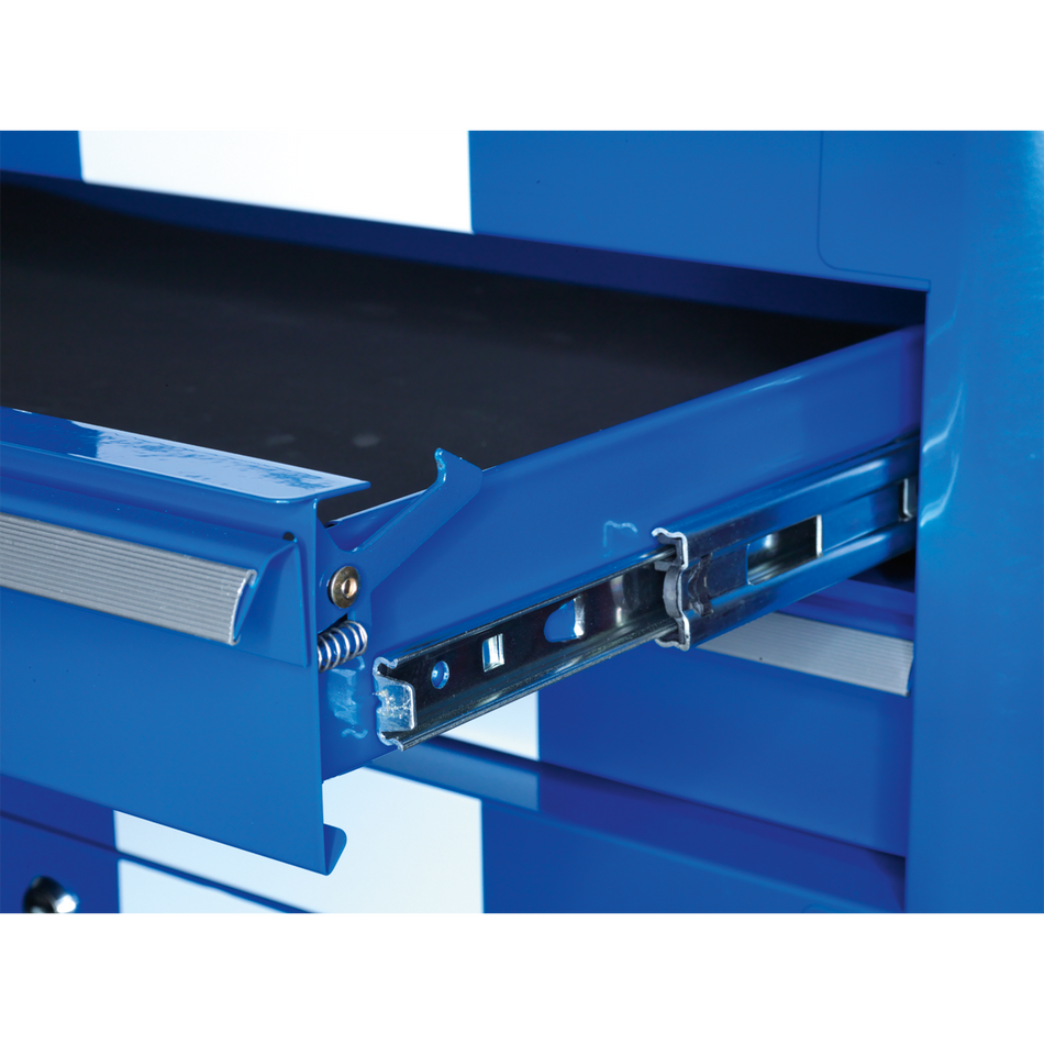 AP28204BWS Premier Retro Style Rollcab 4 Drawer - Blue with White Stripes